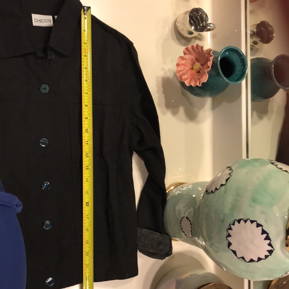 Chico’s black silk and linen jacket - Picture 7 of 8